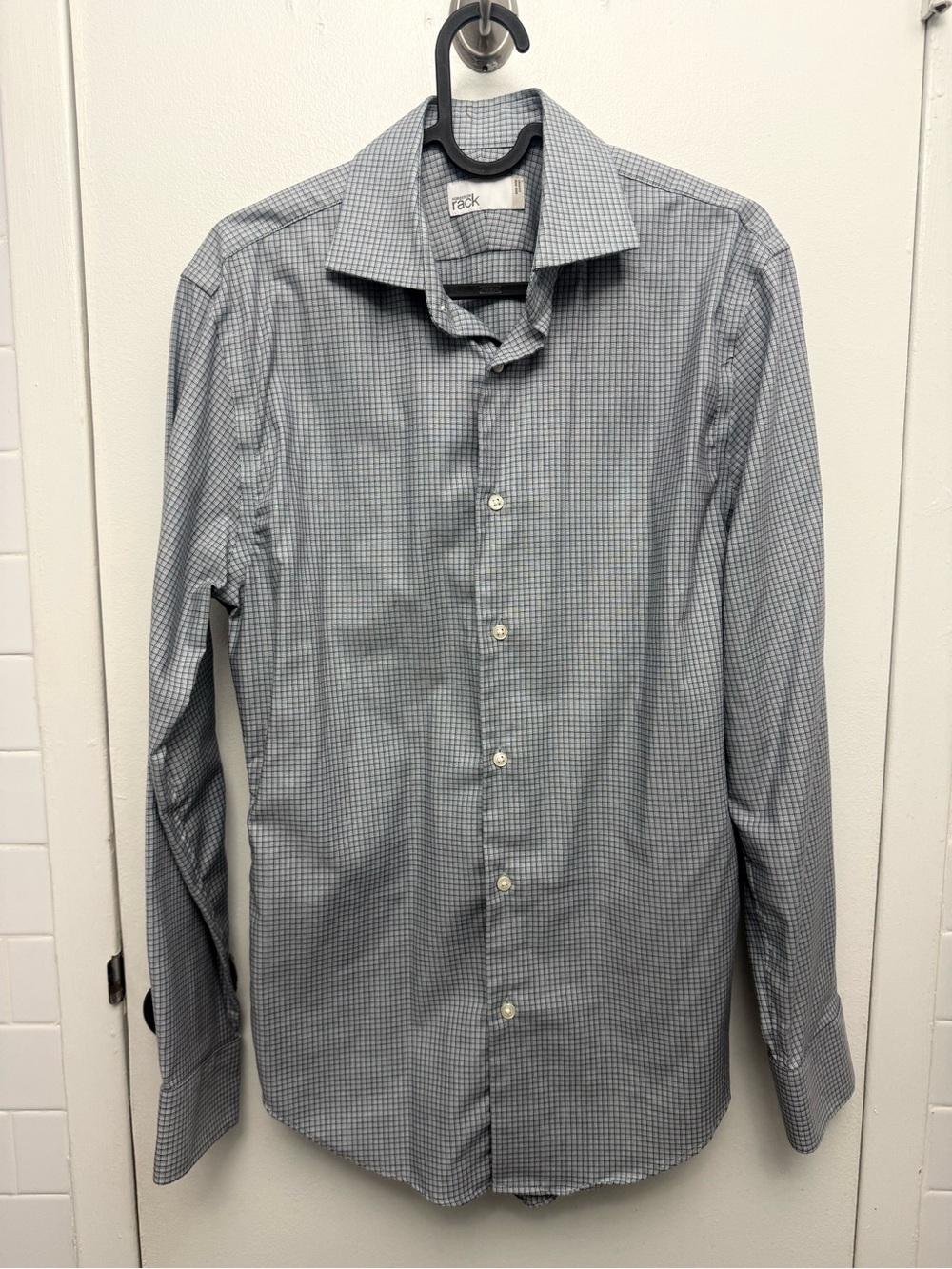 Nordstrom Men’s Blue and White Micro-Check Dress Shirt